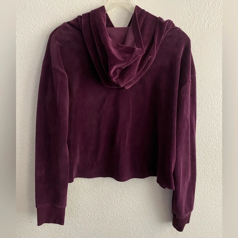 💥Justice Velvet Cropped Hoodie Purple 18/20